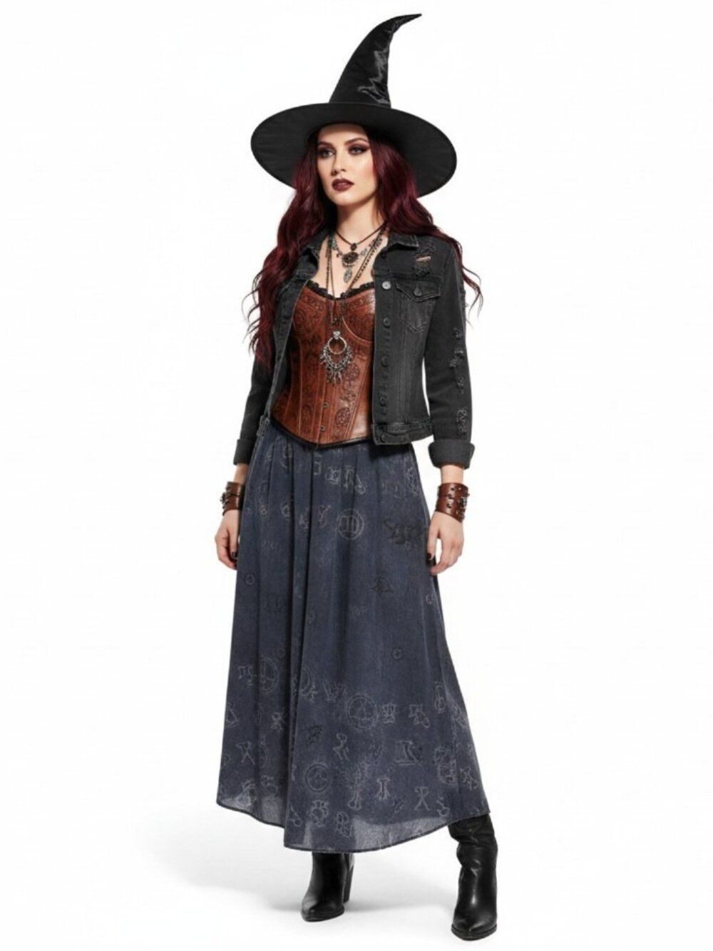 Black Magical Wide Brim Witch Hat